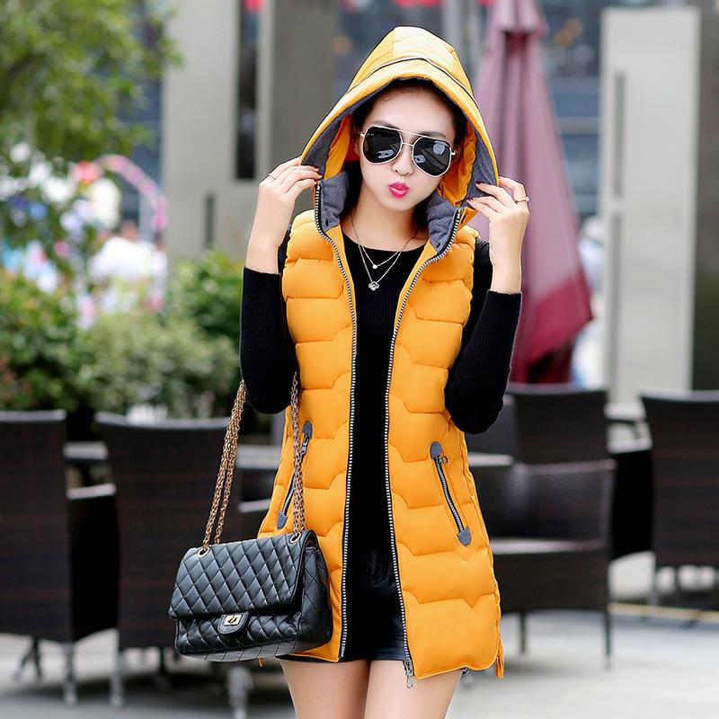 Medium and long casual slim-fitting cotton vest autumn and winter fashion large version cotton vest urban leisure can be removed