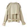 European & American Style Women's Fashion Double-breasted Stand Collar Twill Waist-cinching Short Jacket 2025