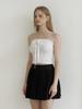 KINDABABY Ribbon Ckeck Tube Top Blouse - White
