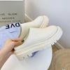 [Large size shoes 43] Baotou half slippers outer wear 2025 summer new thick-soled height-increasing shorty Le Muller leather slippers