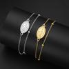 1Pcs Stainless Steel Cross Women'S Red Bracelet Holy Mother Mary Pendant Bracelet Rouge Gold Color Jewelry Religious Gifts