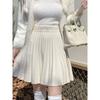 High Waisted A- Line Knitted Short Skirt High Waist A- Line Knitting Pure Color Skirt