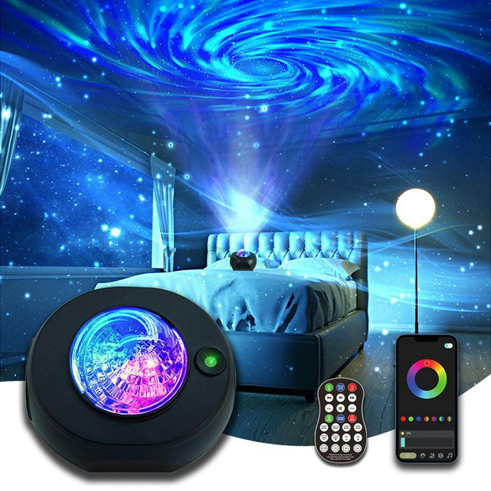 

M1 Galaxy Star Projector Light Bluetooth-compatible Speaker Rotating Aurora Night Lamp with Timer A