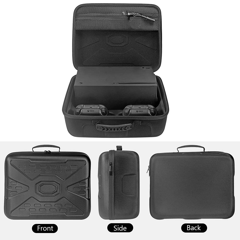 Pour étui de voyage pour console de jeu Yuhtech Xbox Series X, sac de rangement pour console de jeu Xbox Series X, sac de rangement pour contrôleur et accessoires de jeu
