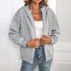 Women's Cross-Border Hooded Velvet Sweatshirt Jacket with Rivet Zipper - Long Sleeve Cardigan for Autumn/Winter