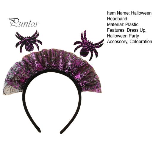 Cosplay Party Accessories Halloween Spider Headband, Web Mesh Hair Accessory, Non Slip Headband Masquerade Costume Accessory for Men Women Wizard