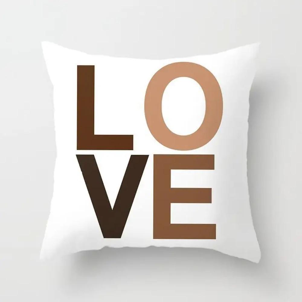Valentine'S Day Love Pattern Throw Pillow Cover With Short Plush Print Living Room Sofa Decoration Cushion Cover Pillow Covers