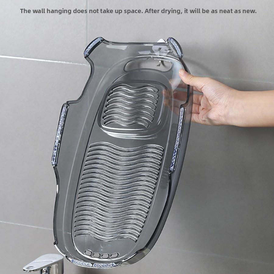 Wash Board, Washboard for Hand Washing Clothes, Plastics Laundry Scrub Board Household with Holder Portable