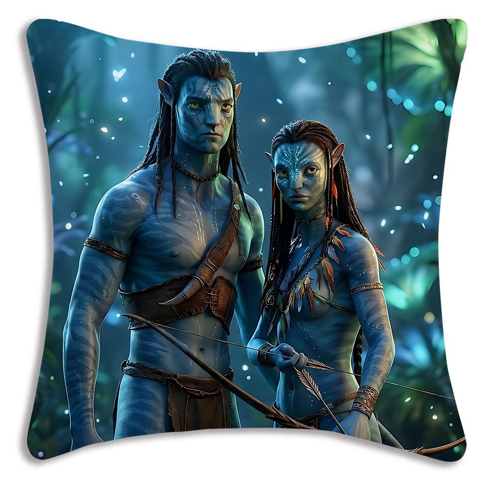 Movie Avatars W-Water Way Pillow Covers Cartoon Sofa Decorative Home Double-sided Printing Short Plush Cute Cushion Cover