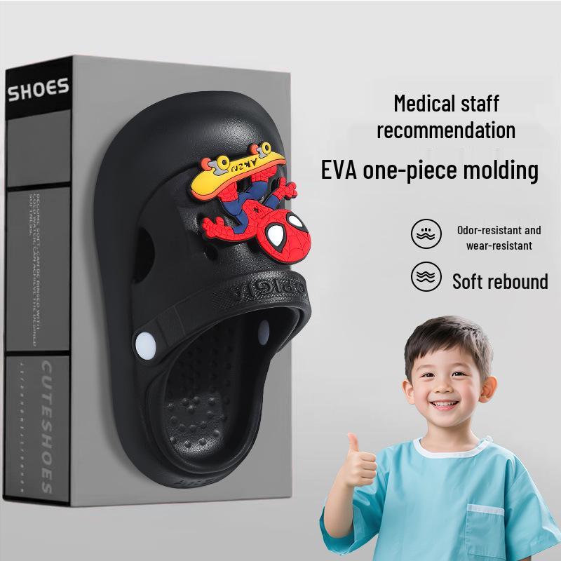 Dětské dřeváky léto 2024: Protiskluzové dvoucestné sandály s tlustou podrážkou pro chlapce - Venkovní oblečení