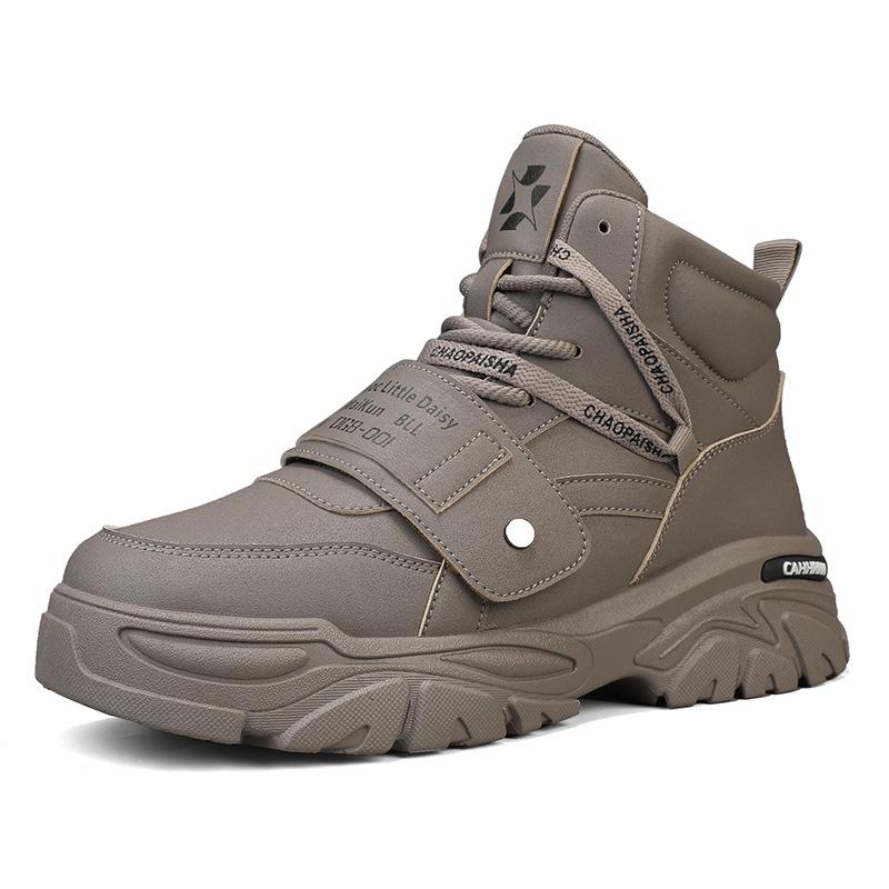 Tooling boots men's outdoor retro autumn and winter platform high-top hiking shoes trend casual Martin tide shoes men