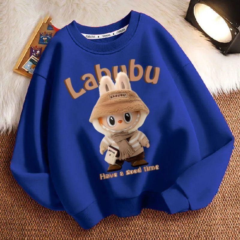 

Весенне-осеннее худи с круглым вырезом для мальчиков и девочек, детское модное пальто свободного кроя с длинным рукавом 110