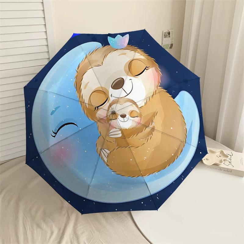 

1PC Sloth Moon Umbrella-8-Rib Reinforced, Automatic Open, Lightweight & Durable, Cute Fashion Accessory for Outdoor-T119