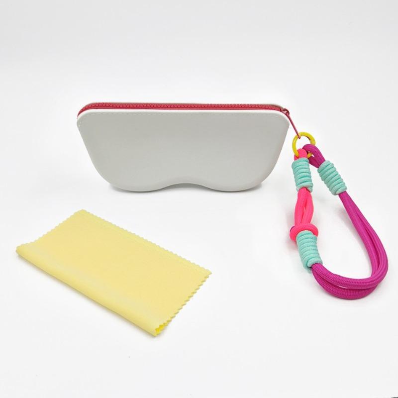 

New Women Silicone Portable Zipper Eyeglass Case Sunglasses Storage Protective Case Hanging Bag Wallet Waterproof Storage Bag серый
