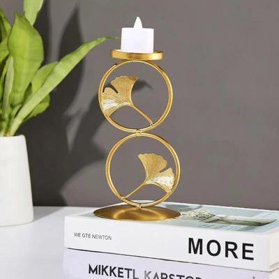 Candlestick Geometric Style Iron Art Nordic Style Creative Maple Leaf Candlestick Decoration for Table Parties Home Decor