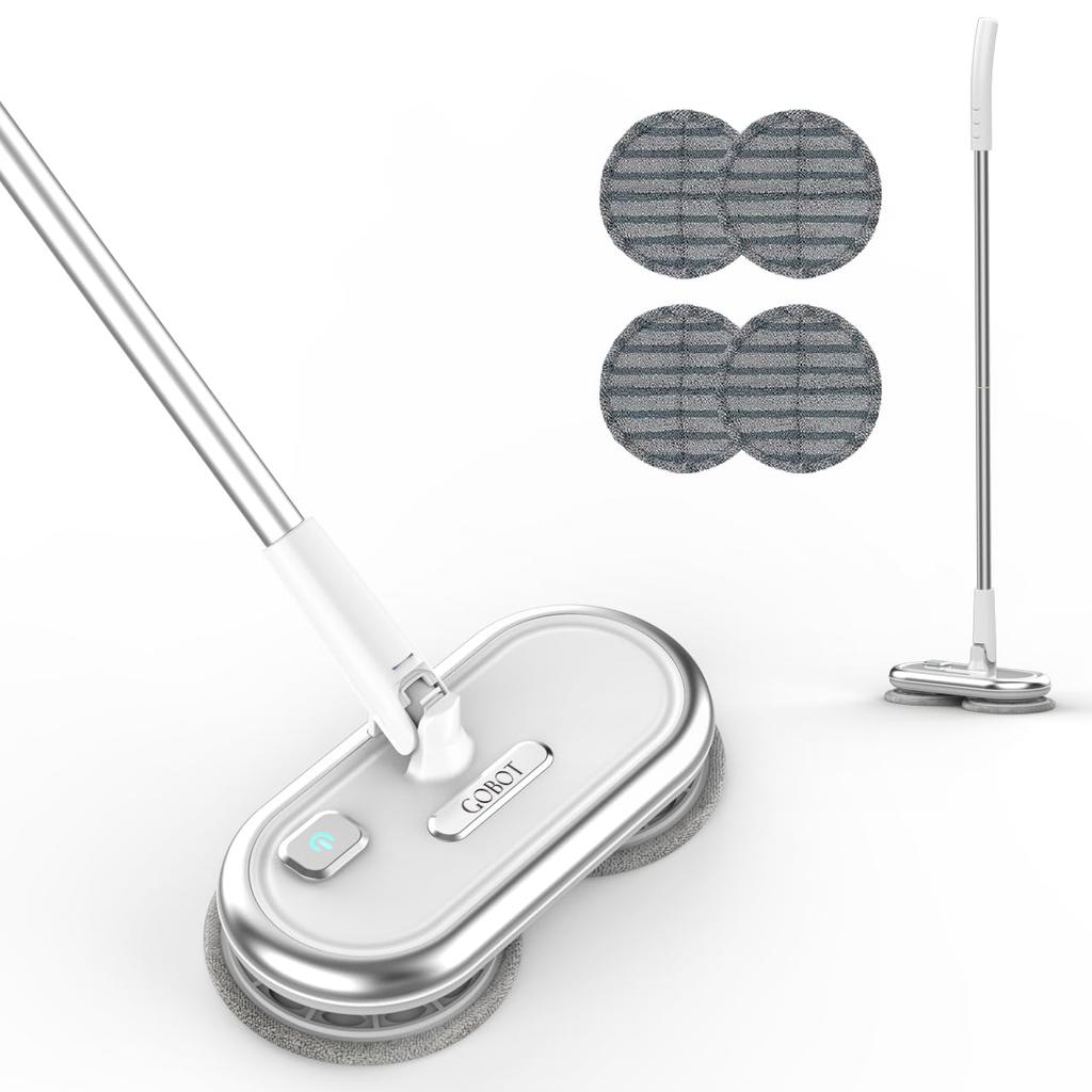 GOBOT Electric Rotating Mop Lightweight Electric Wet Cordless Floor Comes with 4 Mop Floor High Speed Cleaning Goods Cleaner, Mop, Wiping, Wiping,