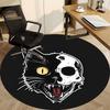 1pc Cat Skull Office Round Area Rug, Indoor Mat Suitable ForOffice, Under Office Chairs Bedroom Living Room Home Decor, Room Deco u69