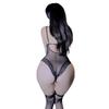 Sexy lingerie onesie sexy stitching lace deep perspective passion loungewear seduction maid uniform