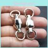 Premium Quality 50pcs Ball Bearing Swivels Double Round Split Rings For Fishing Tackle