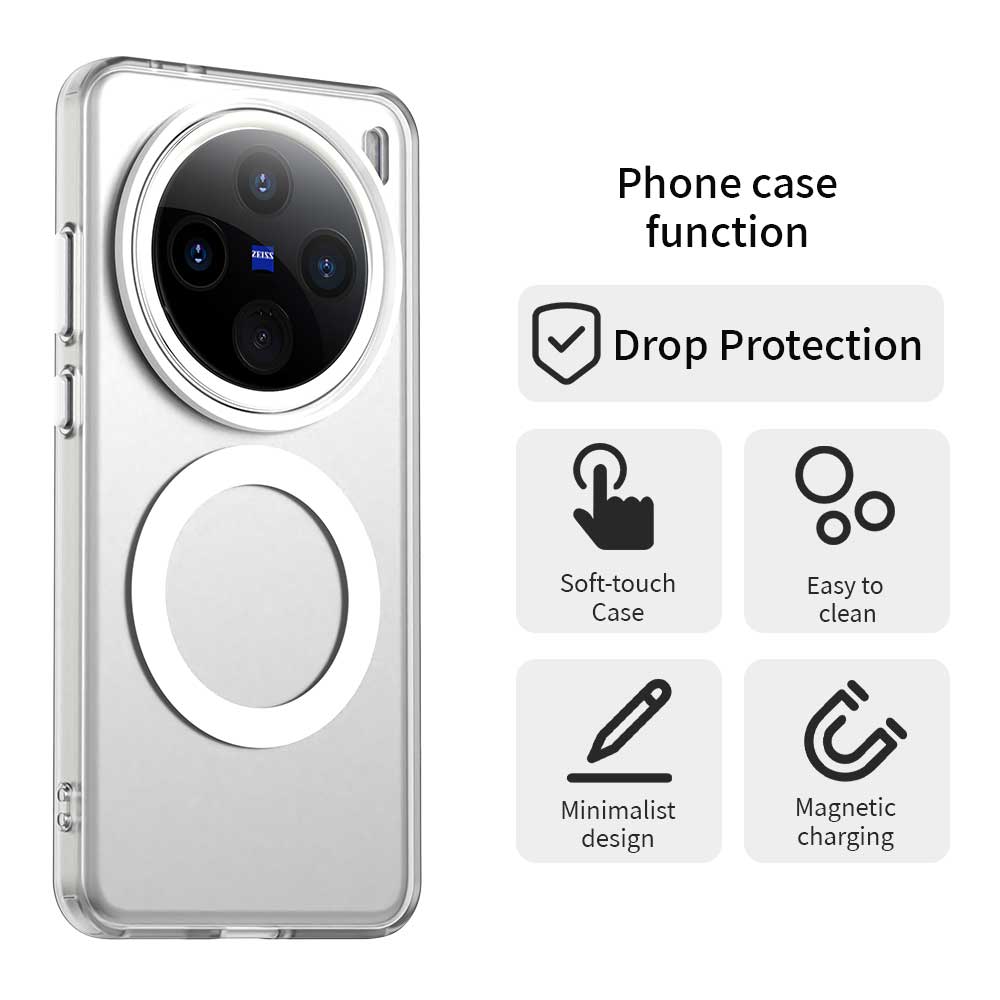 For VIVO X200 Pro Mini X200 Pro X200 Ultra-thin Drop-proof Shock-resistant Anti-fingerprint Magnetic Matte Phone Case