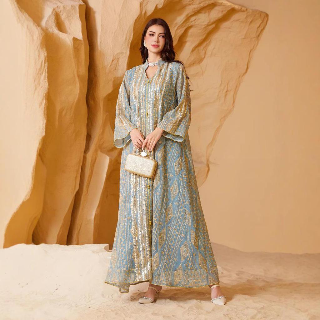 NC33 Plus Size Sequin Embroidered Evening Dress for Middle Eastern Women
