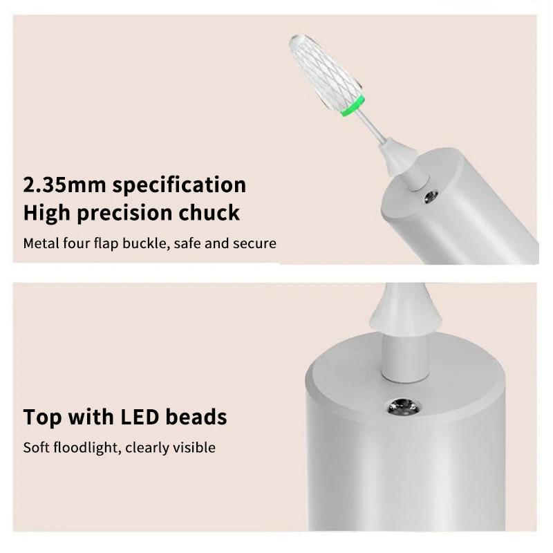 Wireless Nail Drill 35000RPM Manicure Cutter Nail Repair Pedicure Milling Cutter Polisher Sander USB Rechargeable Nail File