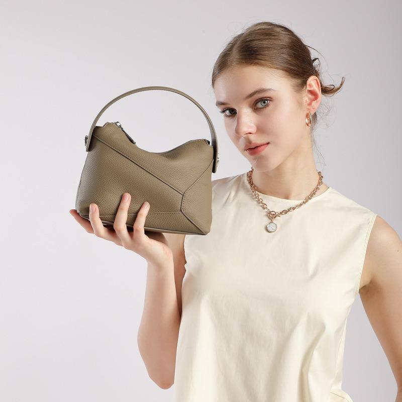 First Layer Cowhide High-end Ceiling 25 New Geometric Bag Mini Leather Pillow Bag Shoulder Crossbody Handbag Women's Bag