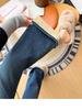 Jeans Évasés Taille Haute Edition Limitée Thé au Lait - Pantalon Velours Amincissant Push-Up Hanches Femme Automne/Hiver