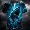 Summer Men's 3D Animal Print Crew Neck T-shirt