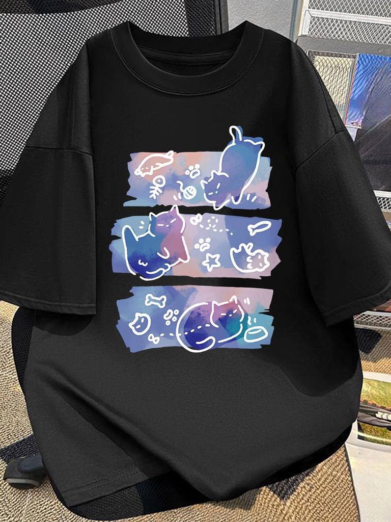 Unisexs Summer ShortSleeved TShirt With Fashionable Patterns 100 Cotton Suitable For Casual Daily Commuting And Versatile