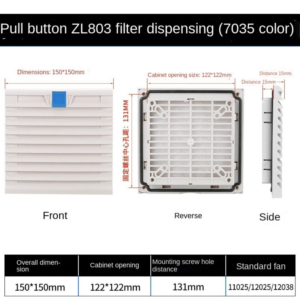 Air Ventilation System ABS Cabinet Ventilation Filter White Without Fan Fan Filter Louvers Blower Exhaust