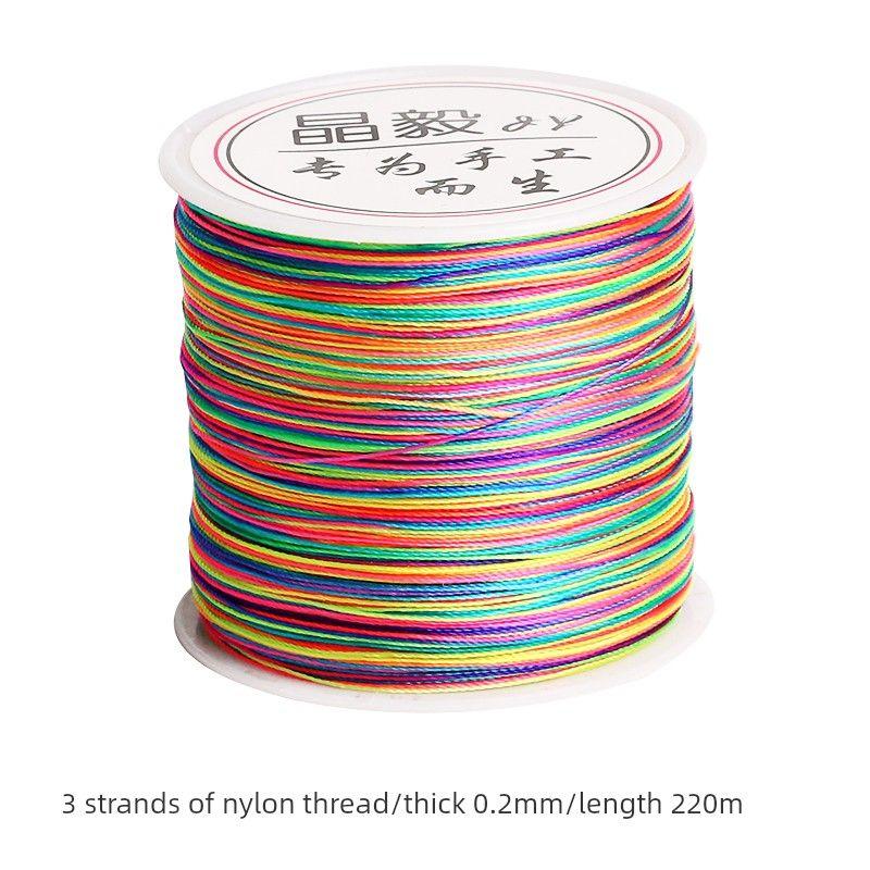 

Цветная проволока Цветная веревка Пятицветная нить Плетеная веревка Браслет Ручной работы Праздник Драконьих лодок Материал для плетения вручную Nylon 3-strand fluorescent color about 220 m/Roll