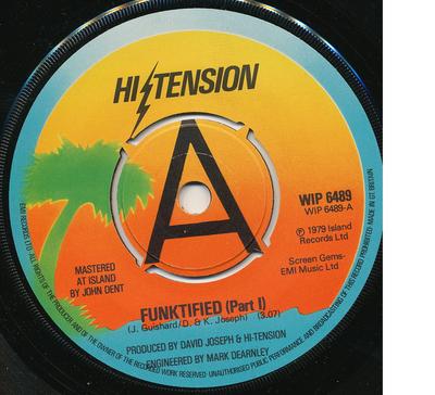 7-Zoll Schallplatte HI-TENSION - Funktified WIP6489 Island Records 1979 UK Dance & Electronica Gebraucht