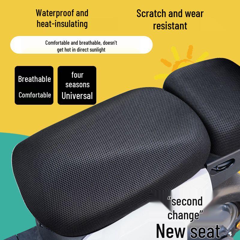Leling Zhi Mai M3 Electric Scooter Seat Cover: Sun Protection, Heat Insulation, Breathable Honeycomb Mesh for All Seasons.