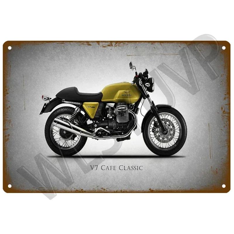 Moto Guzzi Gammal Man Plakett Metall Vintage Tennskylt Shabby Chic Dekor Metallskyltar Vintage Barinredning Metallaffisch Metallplatta