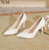 Fashion High Heels Women's New Pearl Lace High Heels Womens Thin Heels Pointed Bridesmaids Solid Color Large Size Wedding Shoes