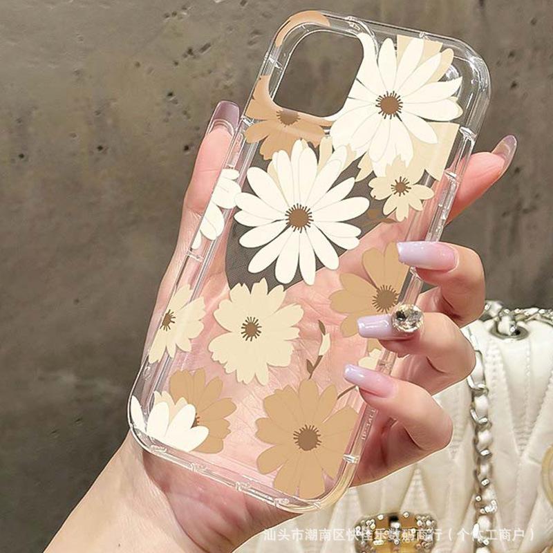 Fresh little daisy for iPhone12promax Apple 11 mobile phone case XR/XS anti-drop 13/14 silicone 15
