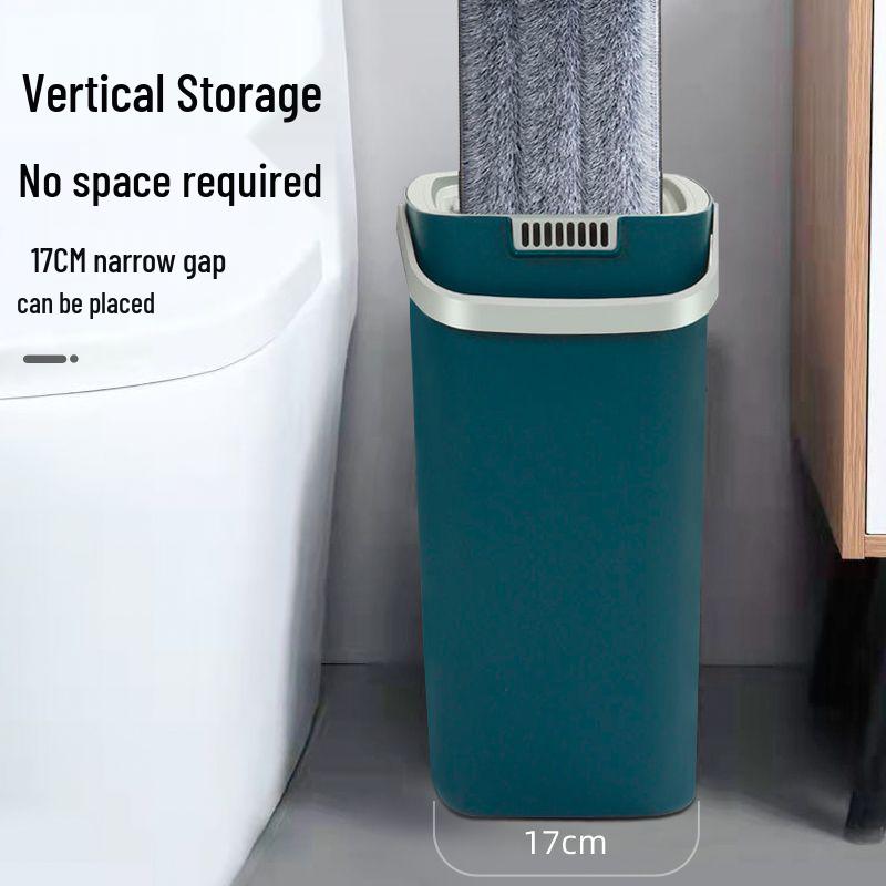 Home Mop Set: One-Step Clean, No-Hand Wash, Thickened Pad, Dual Wet/Dry Use, Includes Bucket for Easy, Lazy Floor Mopping.