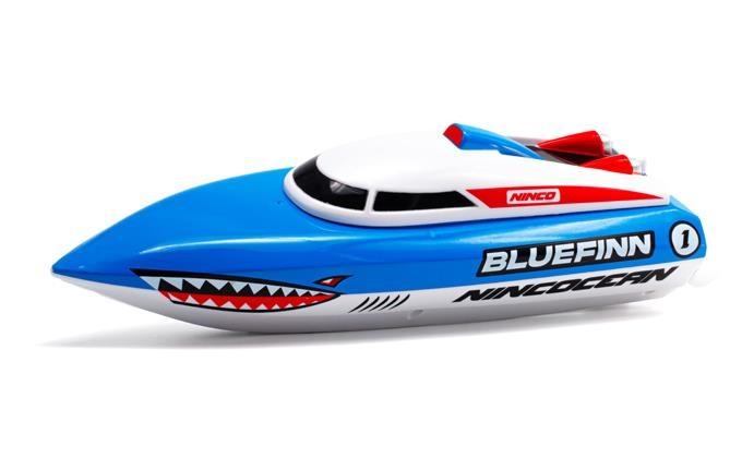 NincOcean - Sailfish : Bateau télécommandé avec Virage Grand Angle et 2 Moteurs. Emetteur 2.4 GHz. Dimensions : 24 x 9 x 8 cm