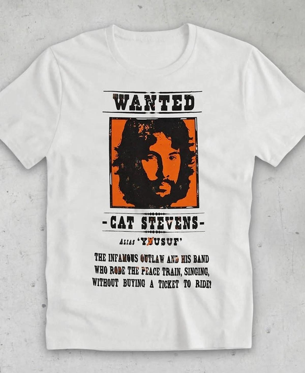 NEW Cat Stevens Wanted Gift For Fans Heavy Cotton White S-5XL T Shirt CM614 XXXL