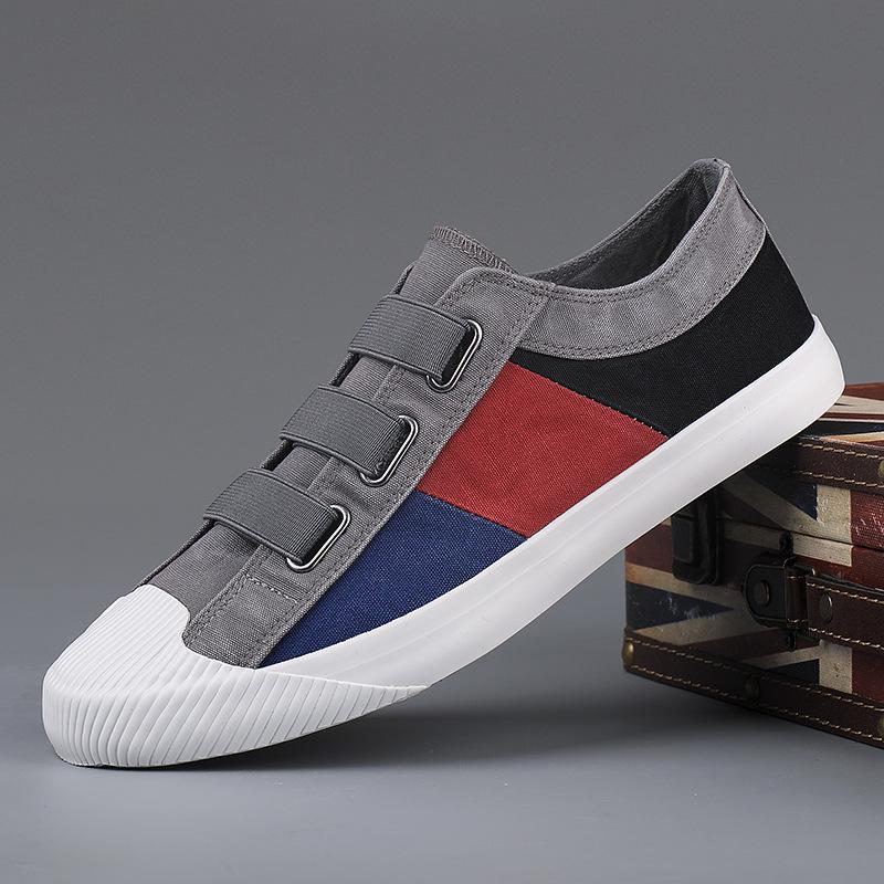 Men's 2026 Spring Canvas Slip-On Shoes: Solid Color, Breathable, Casual Low-Top Flats