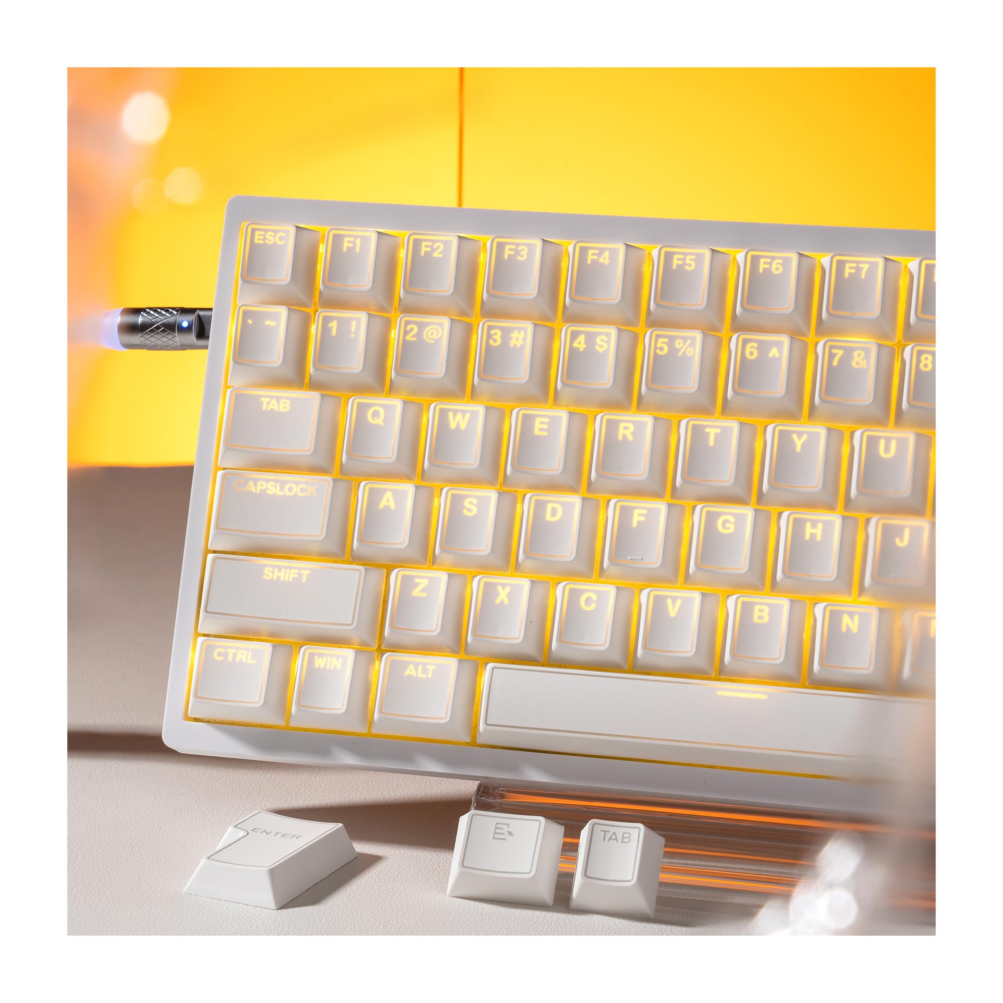 

XVX Prism Напівпрозорі PBT Клавішні ковпачки з Cherry профілем Подвійний лиття 142 Клавішні ковпачки для Механічних клавіатур Білий Набір, Клавіші, Просвічування 60%/75%/100% -