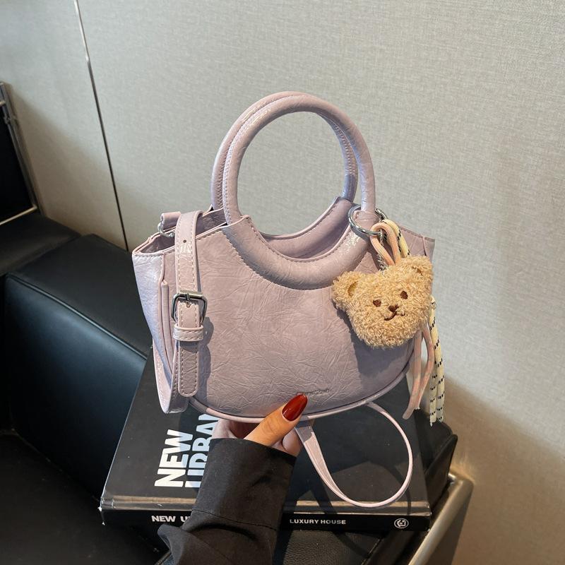 

Повседневная простая сумка женская 2025 новая универсальная сумка-мессенджер портативная премиальная сумка-ведро фиолетовый