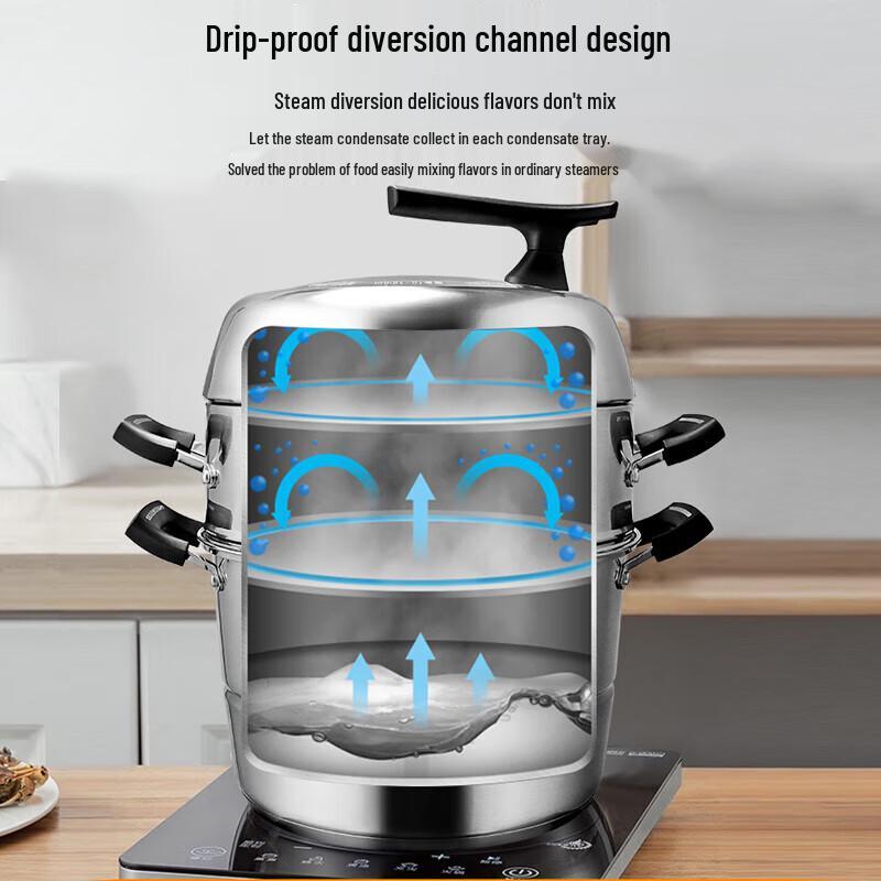 ASD 3-Layer 316L Stainless Steel Steamer
