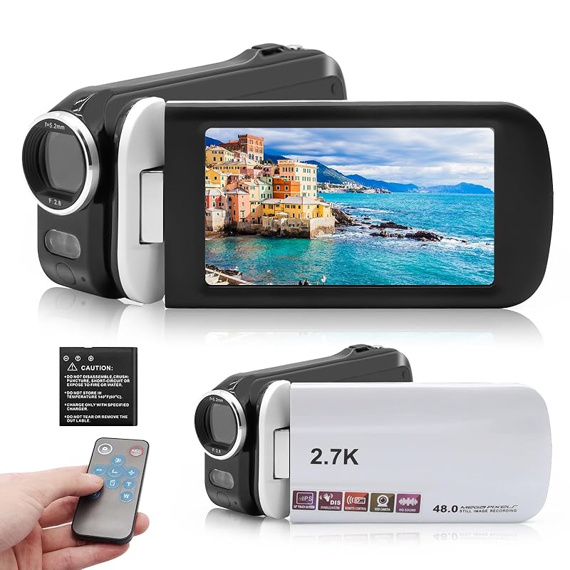 

video camera digital webcam 48MP YouTube Vlogging camera HDMI output 2.7K 16x digital zoom 270 degree rotation 3.0 inch LED fill light Japanese