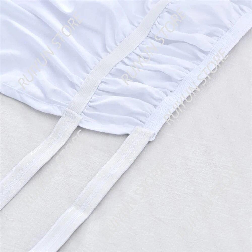 White Bed Skirt Elastic Band Wrap Around Bed Skirt Home Hotel Bed Skirt Bed Cover Without Surface Couvre Lit Bed Protector