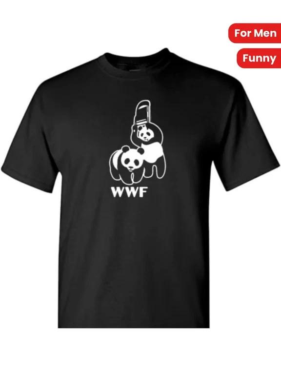 Мужская футболка WWF с забавным панда-медведем, борцовская, черная XXL