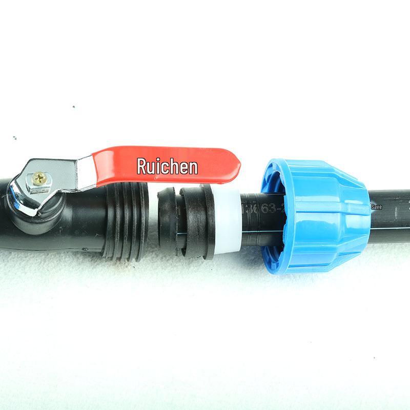 Ruicheng Blue Hat Quick Connect PE Steel Core Ball Valve for Hot Melt-Free Water Pipes, Available in 4- and 6-Point Sizes.