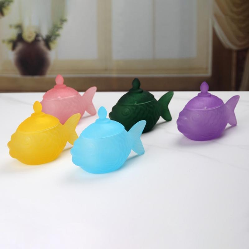 Delicate Fish Themed Glass Jar With Tight Seal Suitable For Storing Sweets Spices Or Office Supplies 16cm Size