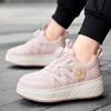 Kinder Eisschnelllaufschuhe mit Rollen Unisex Rennschuhe 4-Rollen Rollschuhe Schuhe Sneaker mit Rollen für Jungen Mädchen